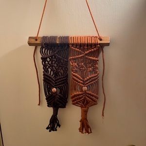 Macrame Wall Hanging 11.5 x 22 Two-Tone